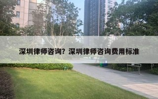 深圳律師咨詢？深圳律師咨詢費用標(biāo)準(zhǔn)