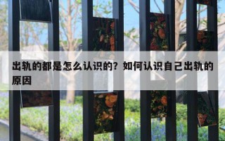 出軌的都是怎么認(rèn)識的？如何認(rèn)識自己出軌的原因