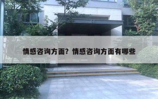 情感咨詢方面？情感咨詢方面有哪些