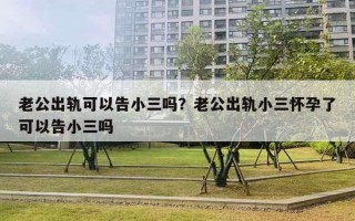 老公出軌可以告小三嗎？老公出軌小三懷孕了可以告小三嗎