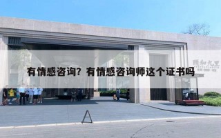 有情感咨詢？有情感咨詢師這個證書嗎