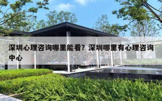 深圳心理咨詢哪里能看？深圳哪里有心理咨詢中心