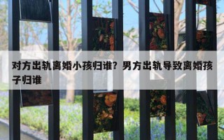 對方出軌離婚小孩歸誰？男方出軌導(dǎo)致離婚孩子歸誰