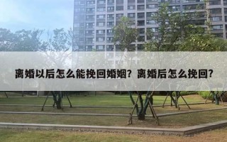 離婚以后怎么能挽回婚姻？離婚后怎么挽回?