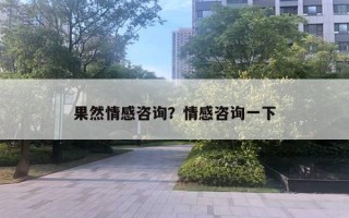 果然情感咨詢？情感咨詢一下