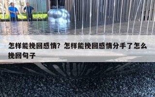 怎樣能挽回感情？怎樣能挽回感情分手了怎么挽回句子