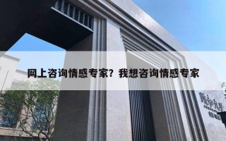 網(wǎng)上咨詢情感專家？我想咨詢情感專家