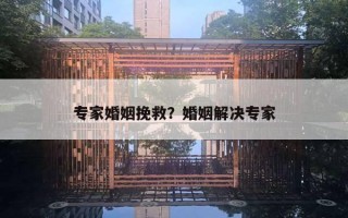 專家婚姻挽救？婚姻解決專家