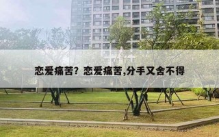 戀愛痛苦？戀愛痛苦,分手又舍不得