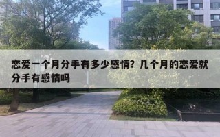 戀愛一個(gè)月分手有多少感情？幾個(gè)月的戀愛就分手有感情嗎