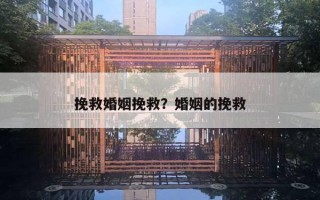 挽救婚姻挽救？婚姻的挽救